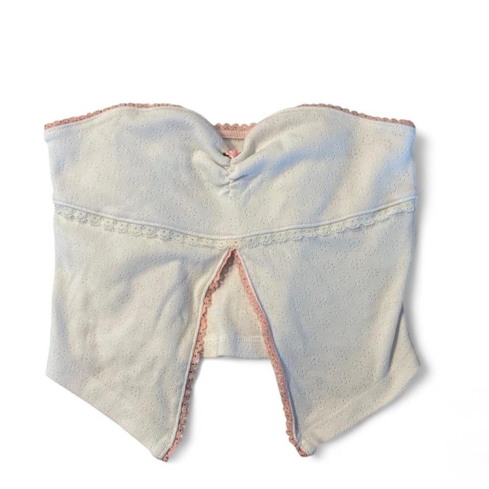 Urban‎ Outfitters Coquette Rosette White Strapless Tunic Top